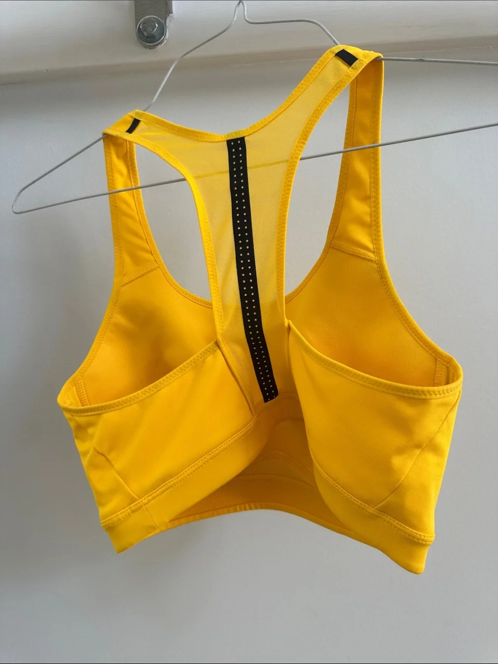 Nike Yellow Racerback Sports Bra with Black Swoosh